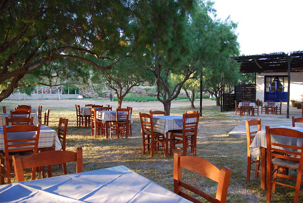 The restaurant grillhouse Giorgos-Dimitris in Fassolou beach of Faros
