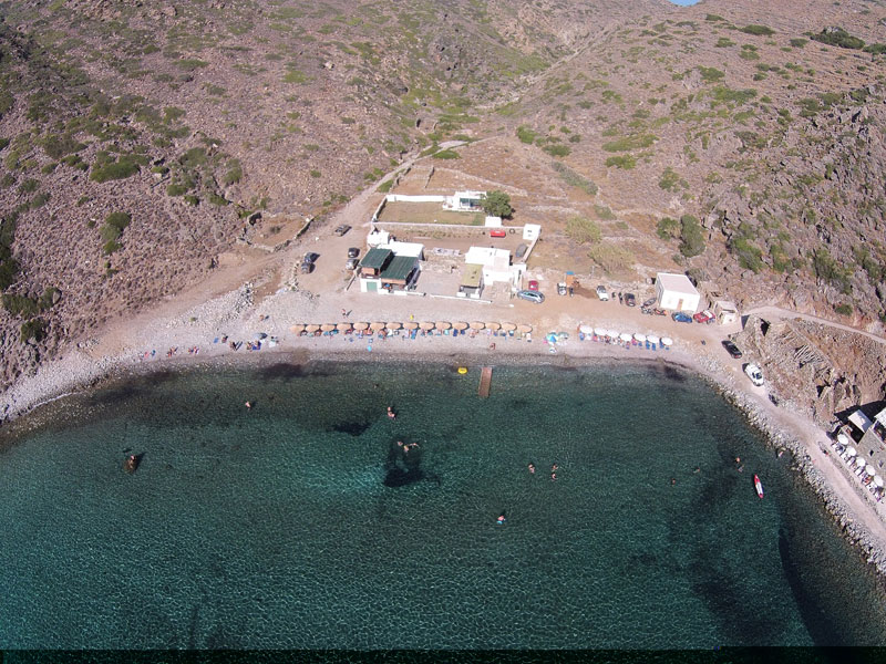The cafe-restaurant Vroulidia, at the beach Vroulidia