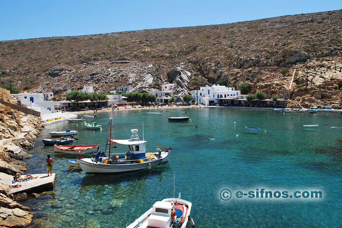 Stranden Cheronissos i norra Sifnos