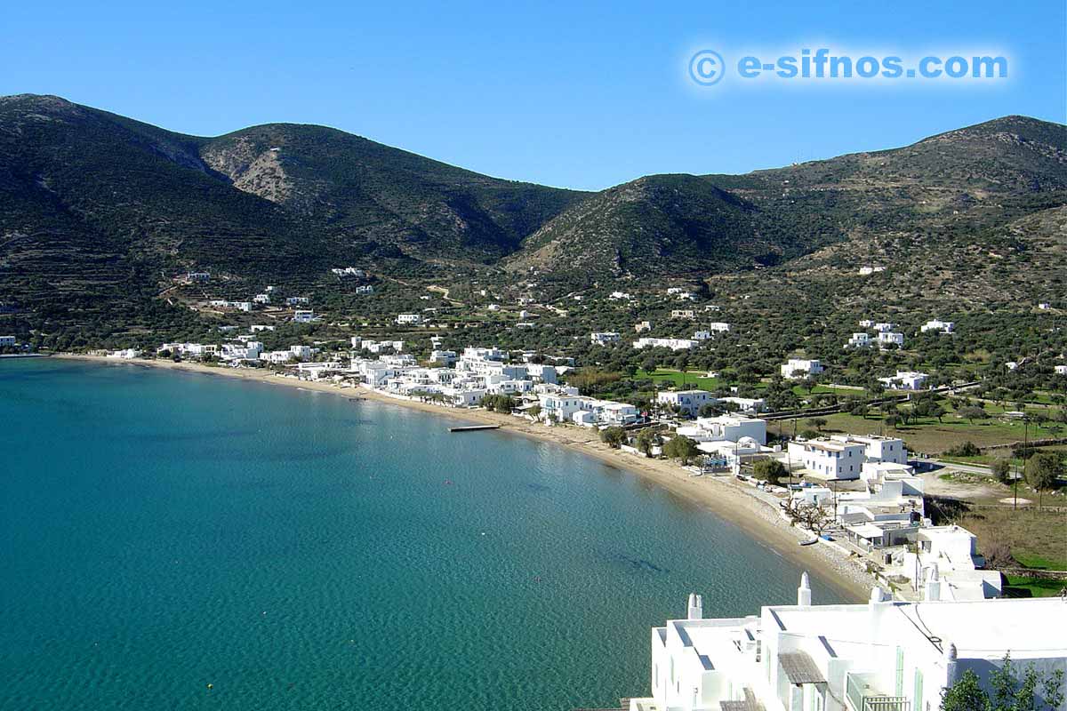 Stranden Platis Gialos på Sifnos