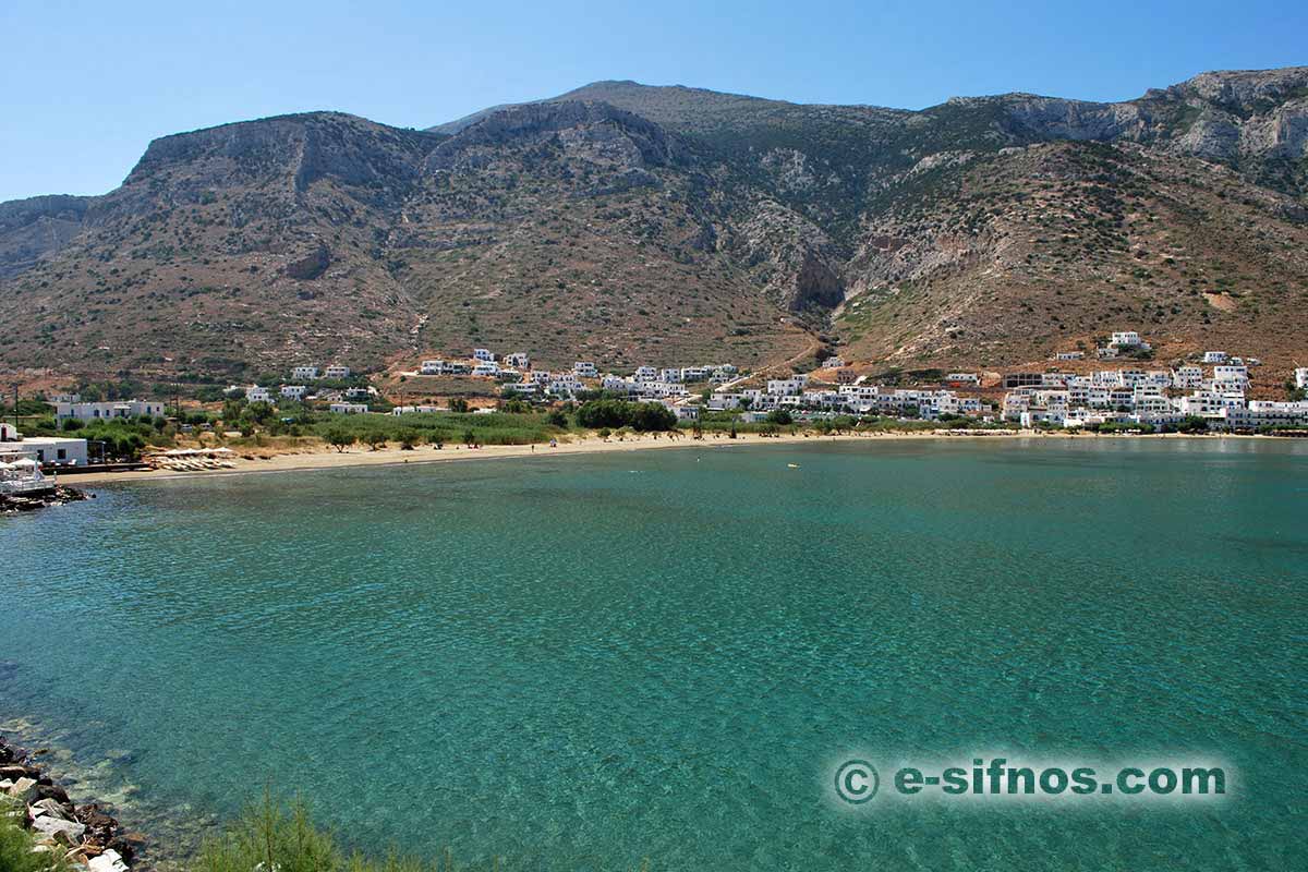 Stranden i Kamares på Sifnos