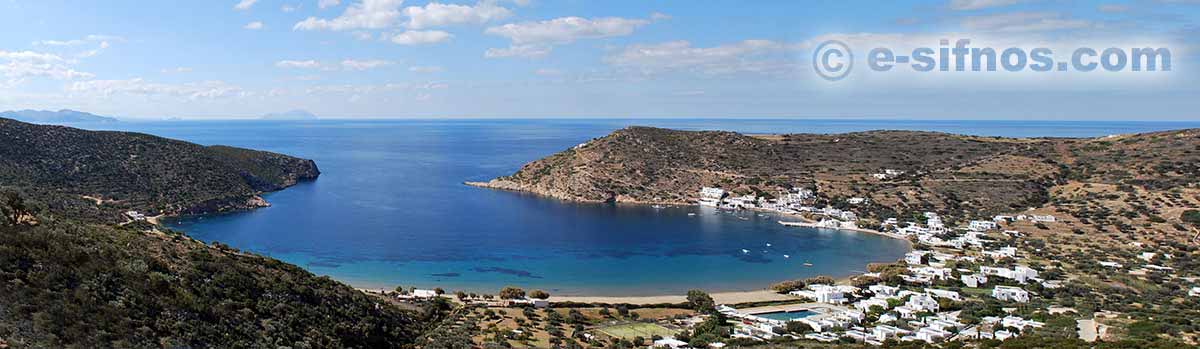 Panoramavy över Vathi på Sifnos