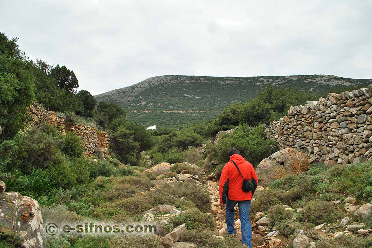 Vandring på Sifnos stigar under vintern