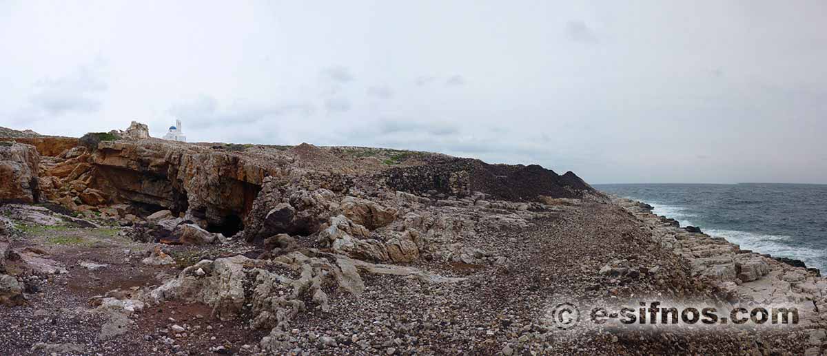 De antika gruvorna vid Agios Sostis på Sifnos