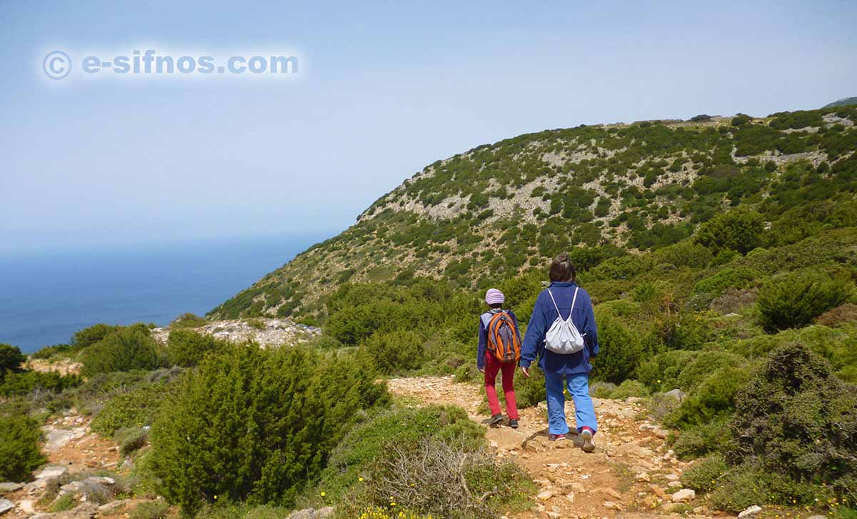 Led mot Vathi på Sifnos